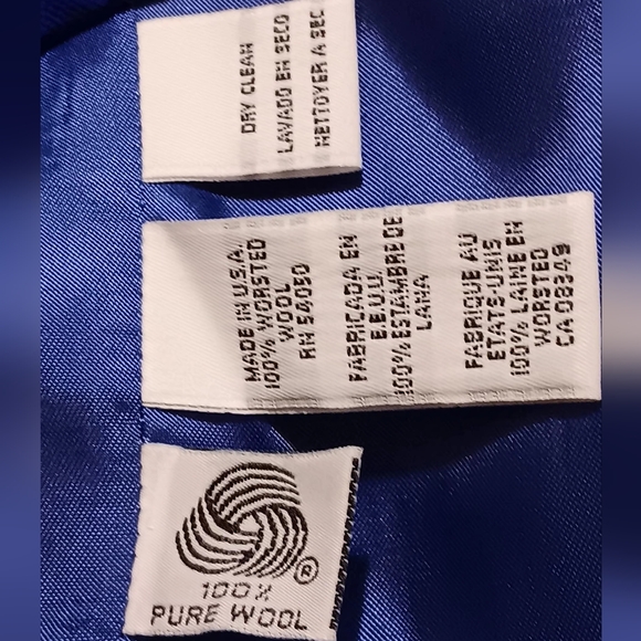Jones New York Blazer Women Royal Blue Sz6 Pure New Wool Ejecutive Jacket - Picture 4 of 13